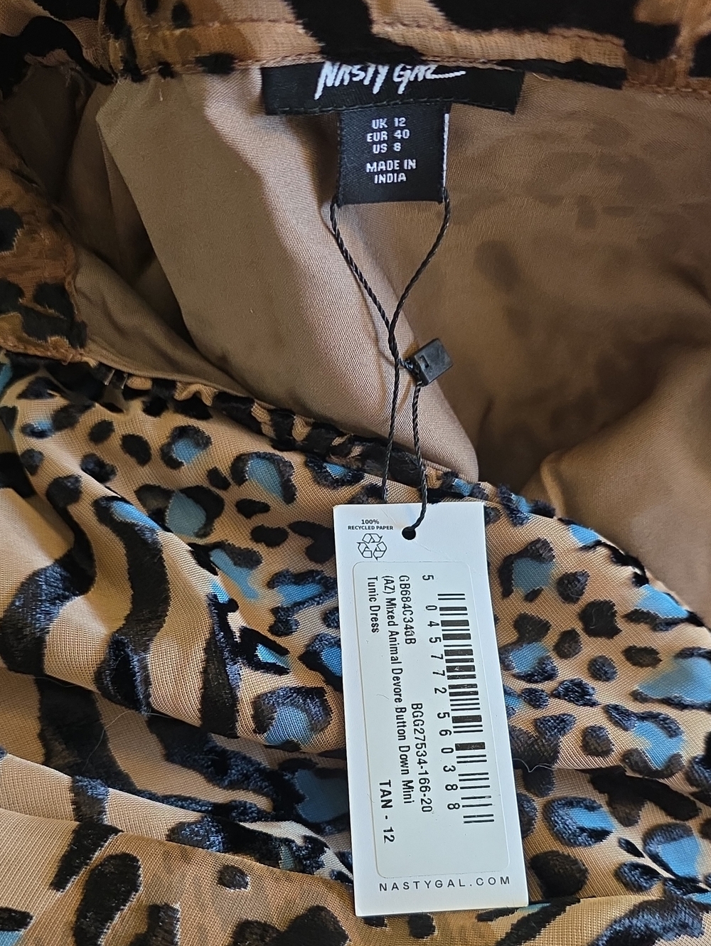Nasty Gal Mixed Animal Devore Print Mini Tunic Dress - Picture 13 of 15